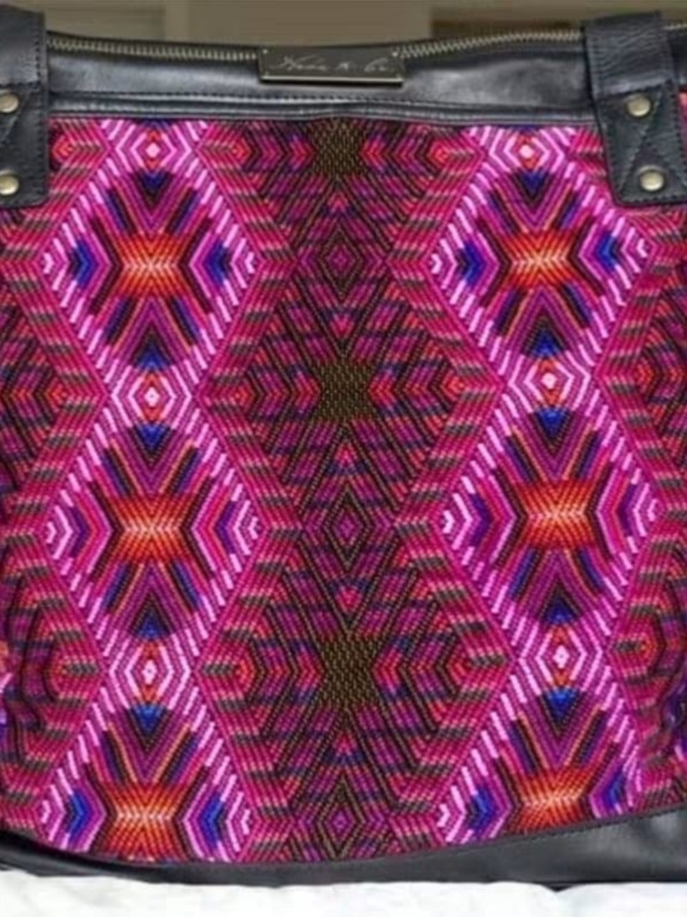 Nena & Co. Pink & Purple Geometric Mini Tote